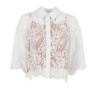 Michael Kors - Camicia a maniche corte in pizzo lavorato - Femme - Blouses et Chemises - Blanc - Taille: 40 FR