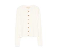 Michael Kors - Cardigan à boutons dorés côtelé - Femme - Pulls - Beige - Taille: 38 FR