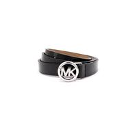 Michael Kors Ceinture fine avec logo pour femme - Accessoire de mode élégant pour un usage quotidien, noir/argent, Medium-Large