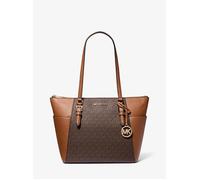Michael Kors Charlotte - Sac cabas toile imprimée logo marron, cuir, 38×25,5×12 cm, zippé