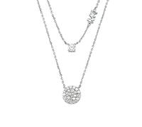 Michael Kors - Collier Femme Disque Double Couche Pavé en Argent Sterling, MKC1591AN040