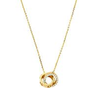 Michael Kors Collier pendentif pour femme en métal doré orné de pierres semi-précieuses avec fermoir anneau à ressort