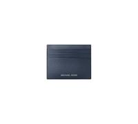 Michael Kors Cooper 36S6LCOD0L Étui pour cartes en cuir grainé Bleu marine