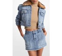 Michael Kors Cropped Denim Jacket With Faux Fur Collar Taille: L | Vestes en jeans Outlet | Femme | Bleu