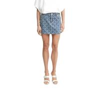 Michael Kors - Empire Diamond Print Denim Skirt - Femme - Jupes - Bleu - Taille: 38 FR
