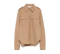 Michael Kors, Femme, Blouses et Chemises, Brun, Taille: 38 FR Chemise Armée Marron à Manches Longues