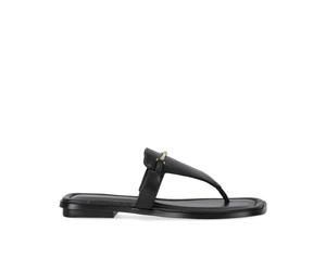 Michael Kors, Femme, Chaussures, Noir, Taille: 37 EU Sandale Noire Lena avec Détail en Or