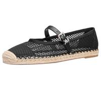 Michael Kors Femme Lynn Ballet Espadrille Flat Thong Sandal String Plat, Signature/Cuir Nappa/Noir, 37.5 EU