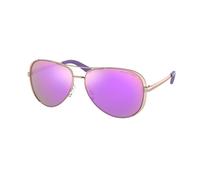 Michael Kors Femme Michael Kors MK5004 CHELSEA 10034V Lunettes de soleil Métal Or Violet Carré Normale