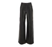 Michael Kors, Femme, Pantalons, Noir, Taille: 36 FR Pantalon noir en cuir avec passants pour ceinture