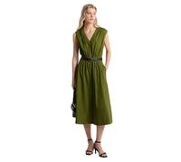 Michael Kors, Femme, Robes, Vert, Taille: 40 FR Robe Midi en Popeline de Coton Verte
