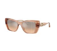 Michael Kors Femme Sunglass Tokyo - Couleur du Monture: Marron clair Transparent, Couleur de Lentille: Argent Kaki Flash
