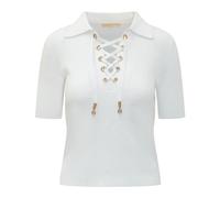 Michael Kors, Femme, Tops, Blanc, Taille: 42 FR Polo Bordé Lacé