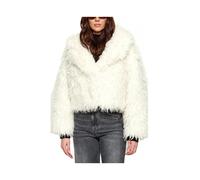 Michael Kors, Femme, Vestes, Beige, Taille: 38 FR Veste Courte en Fausse Fourrure