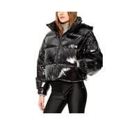 Michael Kors, Femme, Vestes, Noir, Taille: 42 FR Nylon Ciré Puffer Jacket
