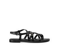 Michael Kors - Finition Craquelée Sandale Plate - Femme - Chaussures - Noir - Taille: 39 1/2 EU