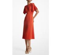 Michael Kors Flutter Sleeve Midi Dress In Terracota Taille: XL | Robes Outlet | Femme