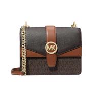 Michael Kors Jet Greenwich Petit sac à bandoulière avec logo Signature Marron, Brun/multicolore, Small