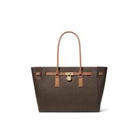 Michael Kors Hamilton Moderne - Grand sac cabas logo MK Brun-Noisette 30F5GNXT3B-252