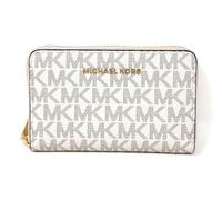 Michael Kors Jet Set Petit étui à cartes zippé pour femme, vanille/rose pâle, taille unique, Vanille/rose pâle, One Size, Jet Set Petit étui à cartes zippé