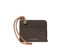 Michael Kors - Jet Set Small Signature Logo Card Case Wristlet - Femme - Accessoires - Brun - Taille: ONE Size
