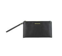Michael Kors Jet Set Travel Bracelet de voyage en cuir grainé avec fermeture éclair sur le dessus, noir