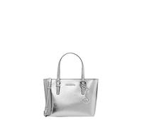 Michael Kors Jet Set Travel Sac fourre-tout métallique avec fermeture éclair sur le dessus Argenté Taille XS, Argenté, Medium, 35R3GM9M1L