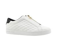Michael Kors - Keaton Logo Embossed Leather Zip-Up Baskets - Femme - Chaussures - Blanc - Taille: 36 EU