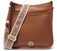 Michael Kors Leather Messenger Bag With Logo Strap In Beige Taille: OS | Sacs en bandoulière Outlet | Femme | Marron