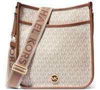 Michael Kors Leather Messenger Bag With Logo Strap In Vanilla Taille: OS | Sacs en bandoulière Outlet | Femme | Blanche