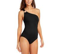 Michael Kors Logo Shoulder One Piece Maillot de Bain, Noir, 14 Femme