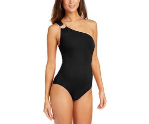 Michael Kors Logo Shoulder One Piece Maillot de Bain, Noir, 14 Femme