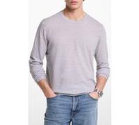 Michael Kors Long Sleeve Linen Mix Crew Neck Top In Grey Taille: S | Manches longues Outlet | Homme | Blanche