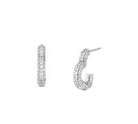 Michael Kors Boucles d'oreilles pour homme de la collection Kors love. Bijou fabriqué en acier inoxydable argenté avec finition brillante et verre bleu Longueur : 16,1 mm, épaisseur : 5,6 mm