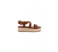 Michael Kors - Lynn Sandale Espadrille à Plateforme en Cuir - Femme - Chaussures - Brun - Taille: 38 EU