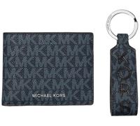 Michael Kors Malone Coffret cadeau portefeuille fin et porte-clés, Amiral/bleu pâle, One Size