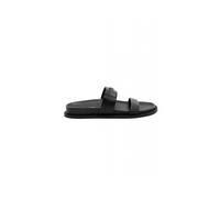 Michael Kors - Mandy Leather Flat Sandal - Femme - Chaussures - Noir - Taille: 39 EU