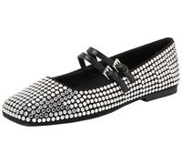 MICHAEL Michael Kors Ballerines à lanières 'MATILDA' noir / argent, Taille 37