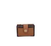 Michael Kors MK Charm Petit portefeuille compact avec languette, Marron/gland, taille unique