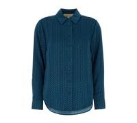 Michael Kors - Mk2000 Logo Print Satin Shirt - Femme - Blouses et Chemises - Bleu - Taille: 38 FR
