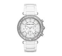 MICHAEL KORS MK5848 PARKER WHITE GLITZ CERAMIC LADIES WATCH