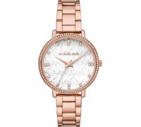Michael Kors Montre à affichage analogique or rose / blanc perle, Taille One Size