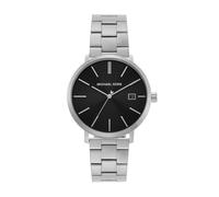 Michael Kors Montre Blake pour Homme, Mouvement à Quartz à Trois Aiguilles ou chronographe avec Bracelet en Acier Inoxydable, Argent et Noir