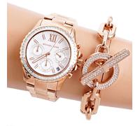 Michael Kors Montre pour Femmes MK7213 Everest Chronographe IP Or Rose Neuf