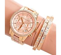 Michael Kors Montre pour Femmes Montre MK6475 Ritz Chronographe Bicolore Neuf