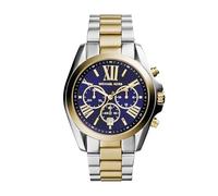 Michael Kors Montre Quartz Femme 43.00mm avec Cadran Bleu analogique et Bracelet Deux Tons MK5976