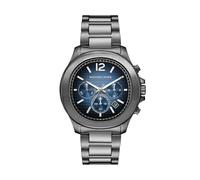 Michael Kors Montre Sage pour Homme, 44mm Mouvement chronographe à Quartz avec Bracelet en Acier Inoxydable, Gris foncé, 44 mm