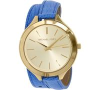 Michael Kors Or Ton, Double Enveloppe Royal Cuir Bleu Bande, Piste Montre MK2286