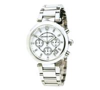 Michael Kors Parker Argent Ton + Chronographe Cadran + Mop , Cristal, Date