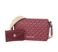 Michael Kors Petit sac à bandoulière avec logo signature Vincent avec porte-cartes Rouge sang de bœuf, sang de bœuf, Small